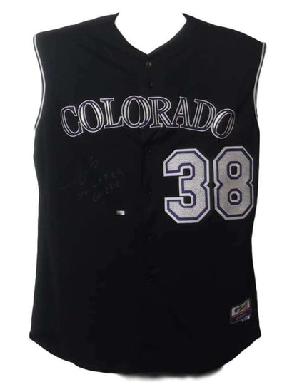Ubaldo Jimenez Signed Colorado Rockies Authentic No-Hitter Jersey