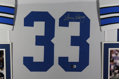 Tony Dorsett Autographed Framed Pro Style Football Jersey (Beckett COA)