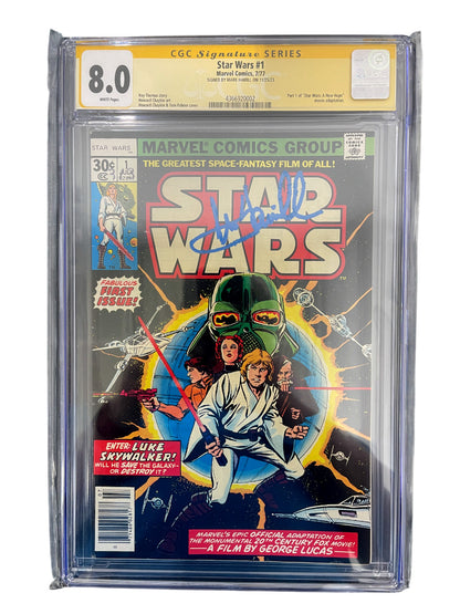 Mark Hamill Signed Star Wars #1 (1977) Newsstand Comic CGC 8.0