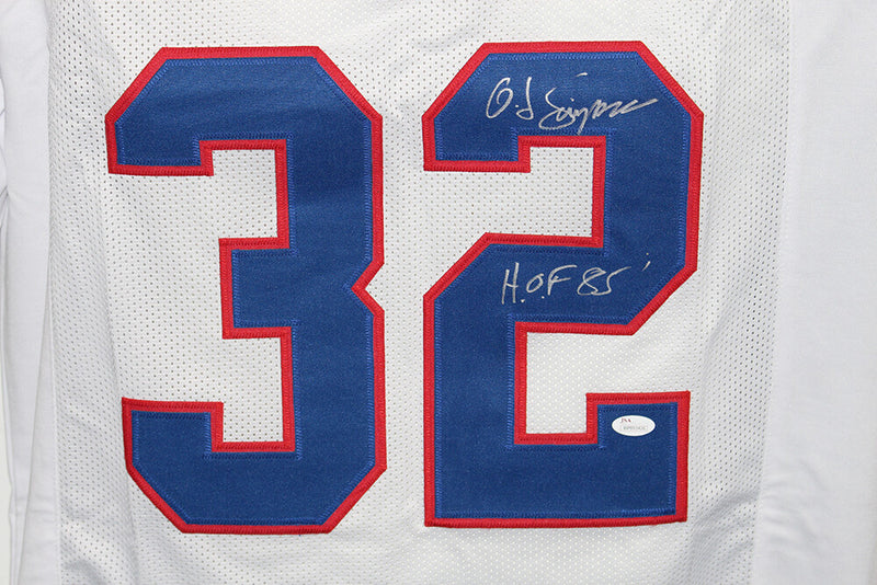 O.J. Simpson Signed Buffalo Bills Custom Jersey HOF Inscription JSA