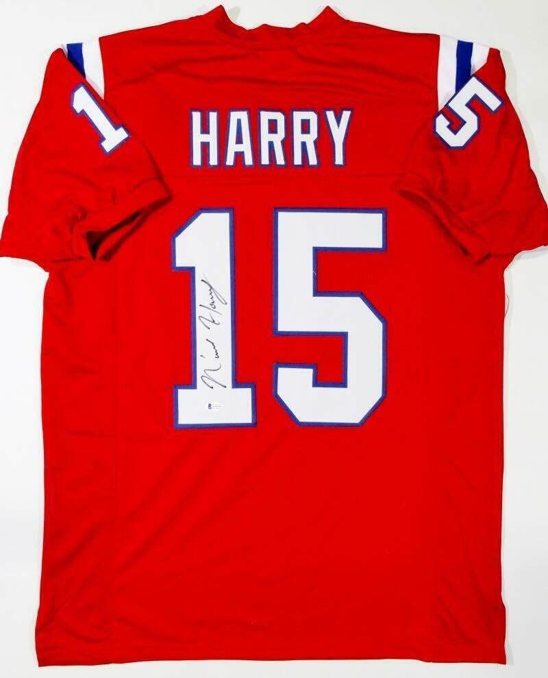N'Keal Harry Autographed Red Custom Jersey