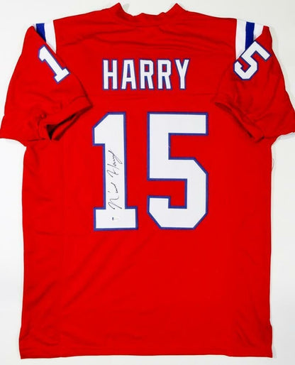 N'Keal Harry Autographed Red Custom Jersey