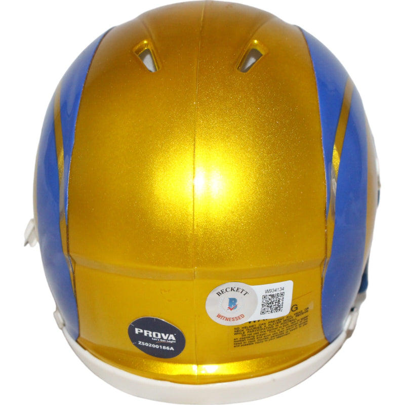Marshall Faulk Signed Los Angeles Rams Flash Mini Helmet Beckett