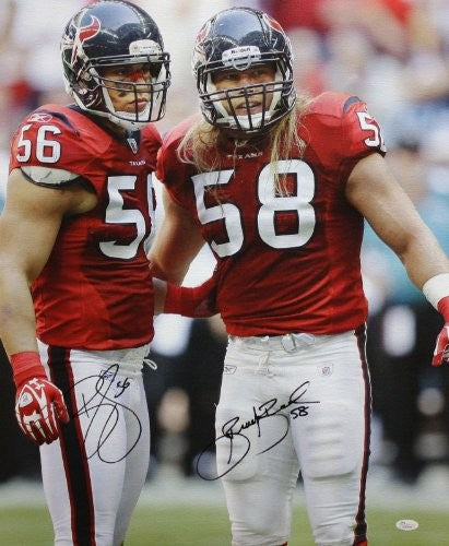 Brian Cushing & Brooks Reed Signed Houston Texans 20x24 Vertical Canvas