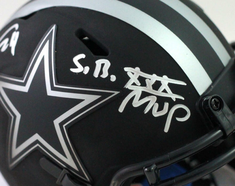 Larry Brown Signed Dallas Cowboys Eclipse Mini Helmet SB MVP