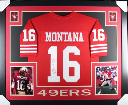 Joe Montana Signed Pro Style Framed Jersey (JSA COA)