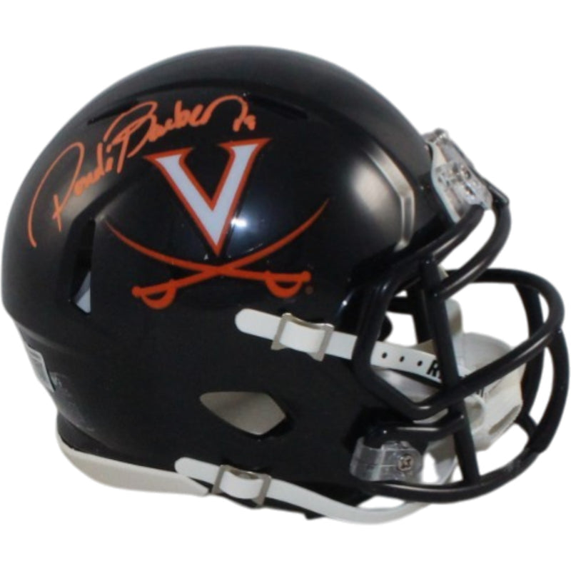 Ronde Barber Signed Virginia Cavaliers Black Mini Helmet (Beckett Witnessed)