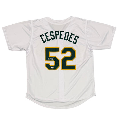 Yoenis Cespedes Signed Oakland Athletics Custom White Jersey (JSA COA)