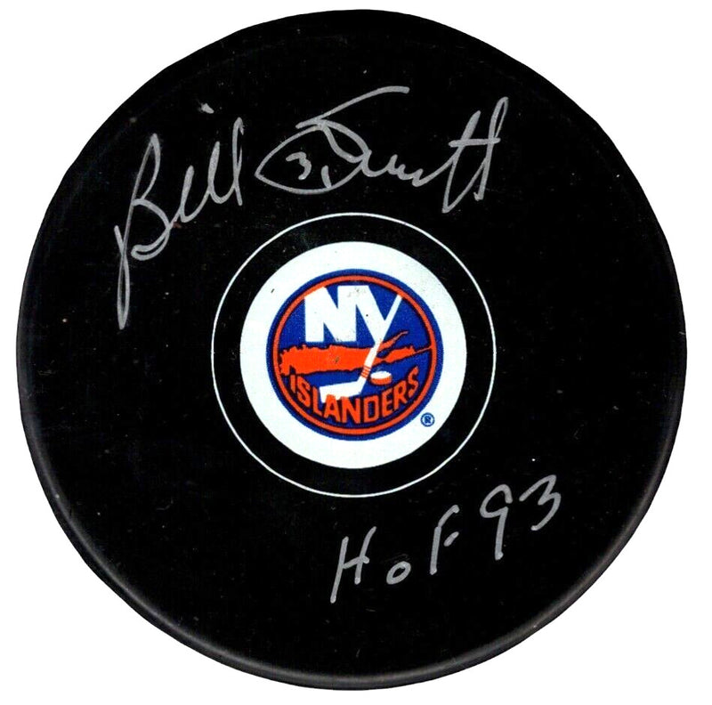 Billy Smith Signed New York Islanders Puck (HOF 93) Beckett Witness BAS