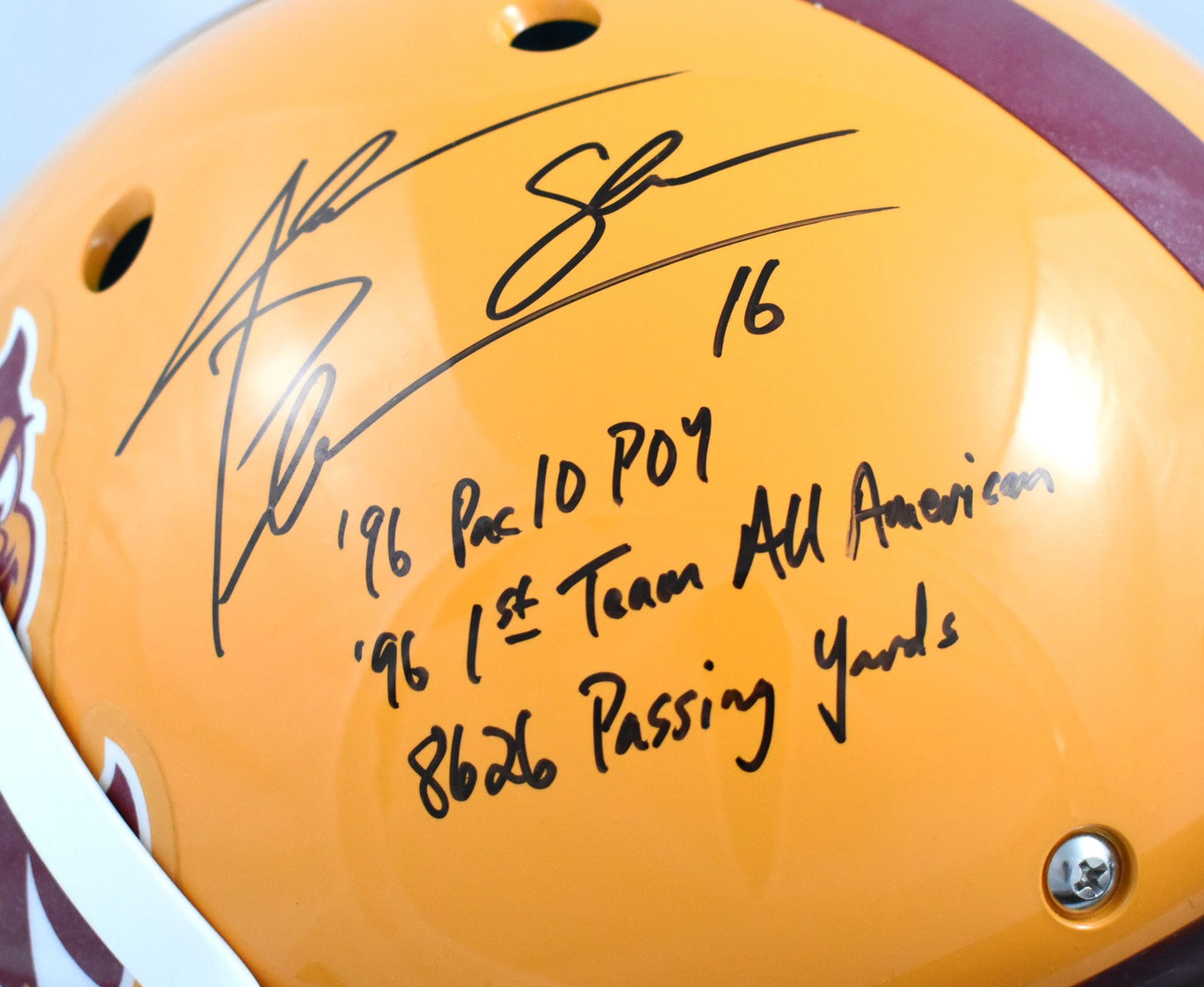 Jake Plummer Autographed Arizona State Sun Devils Full Size Helmet with Stats