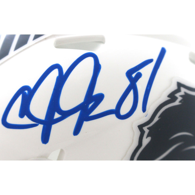 Calvin Johnson Signed Detroit Lions 2024 Salute To Service Mini Helmet
