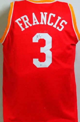 Steve Francis Autographed Red and Yellow Pro Style Jersey