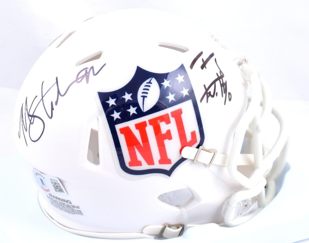 TJ Watt & Michael Strahan Signed NFL Shield Mini Helmet