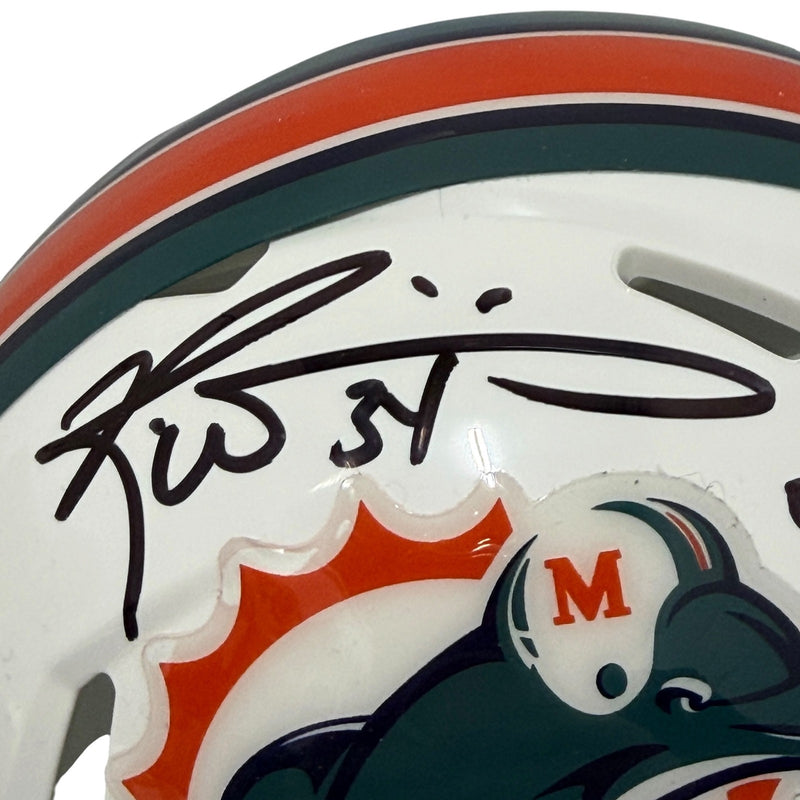 Ricky Williams Signed Miami Dolphins Throwback Mini Helmet 02 Rushing Leader JSA