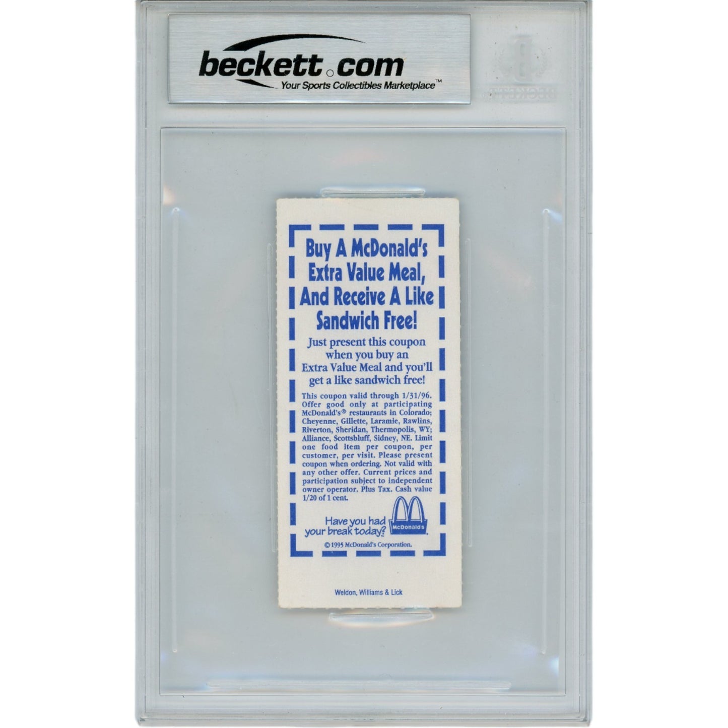 Rod Smith Denver Broncos Autographed Inscribed 1st NFL TD Ticket Stub (BAS)