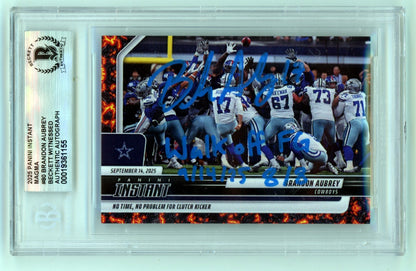 Brandon Aubrey Autographed Trading Card 2025 Panini Instant Magma 1/1 BGS