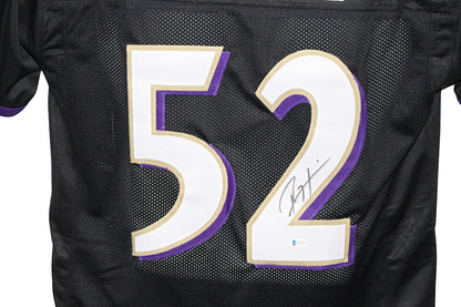 Ray Lewis Autographed Baltimore Ravens Custom Pro Style Jersey (Black)