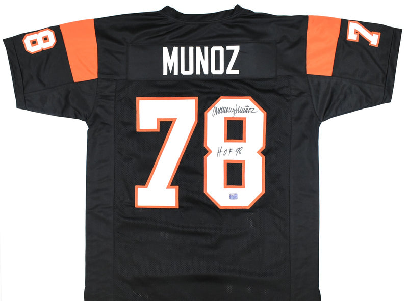 Anthony Munoz Autographed Cincinnati Bengals Black Custom Jersey