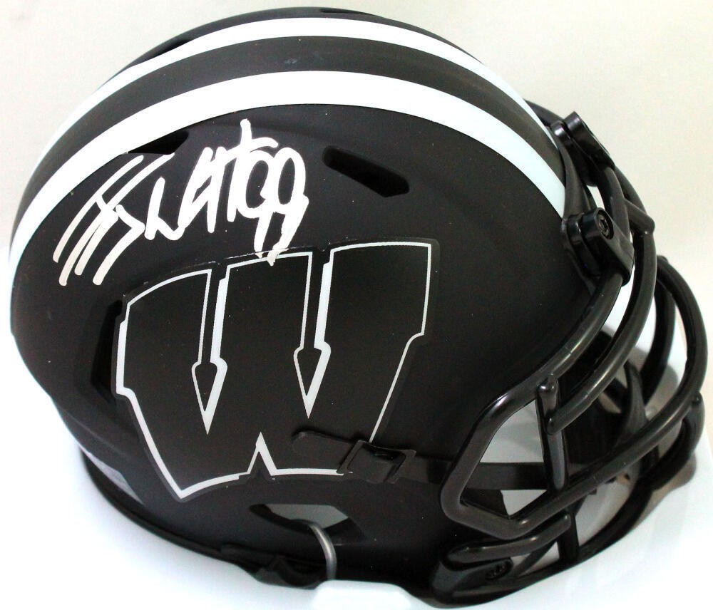 JJ Watt Autographed Wisconsin Badgers Eclipse Speed Mini Helmet