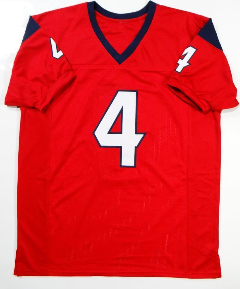 Deshaun Watson Autographed Red Custom Pro Style Jersey