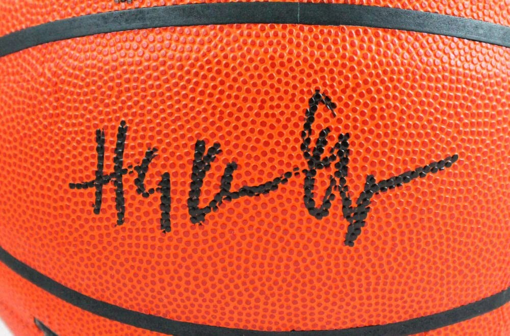 Clyde Drexler & Hakeem Olajuwon Signed Wilson NBA Basketball - Black