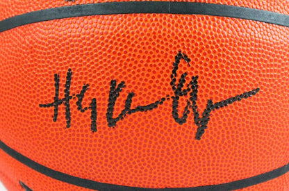 Clyde Drexler & Hakeem Olajuwon Signed Wilson NBA Basketball - Black