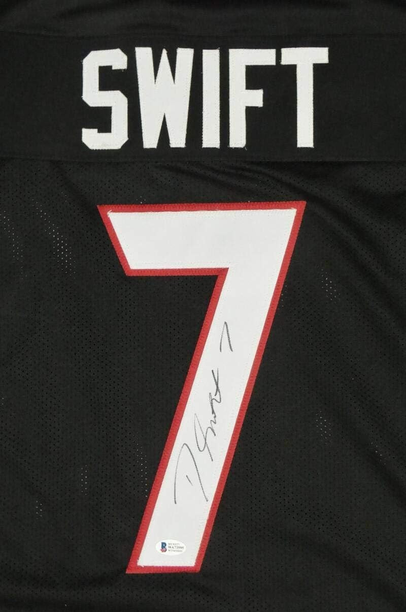 D'Andre Swift Autographed Black Custom Jersey