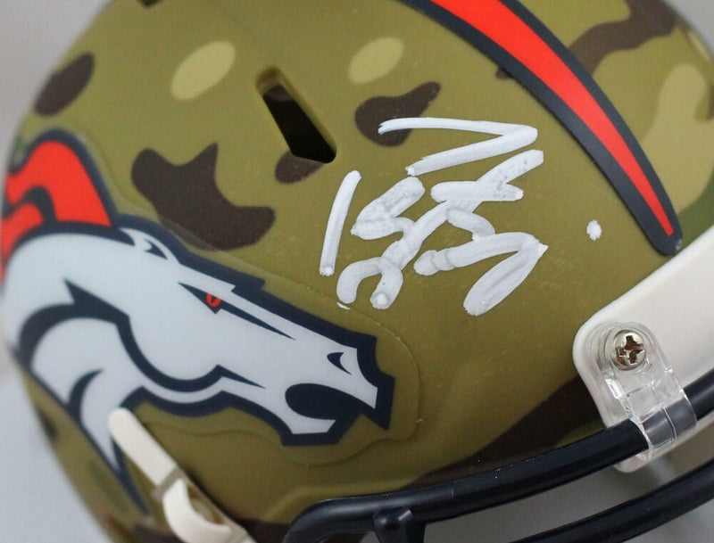 Peyton Manning Signed Denver Broncos Camo Speed Mini Helmet