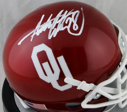 Adrian Peterson Signed Oklahoma Sooners White Mini Helmet