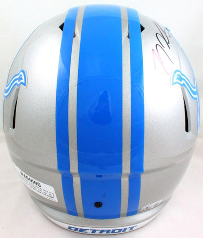 TJ Hockenson Signed Detroit Lions Full Size Speed Replica Helmet - Black