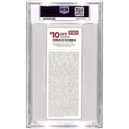 Von Miller Signed Denver Broncos NFL Debut Ticket Stub PSA