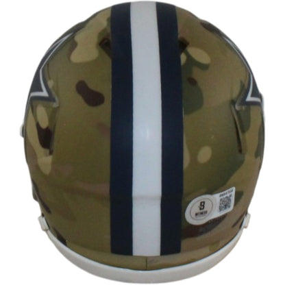 Dak Prescott Autographed Dallas Cowboys Camo Mini Helmet