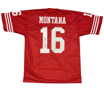 Joe Montana San Francisco 49ers Signed Custom Red Football Jersey