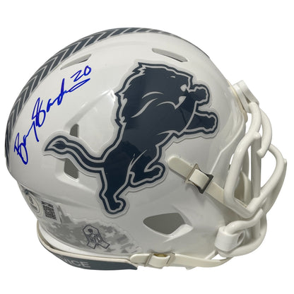 Barry Sanders Detroit Lions Signed Salute Mini Helmet (BAS Witnessed)