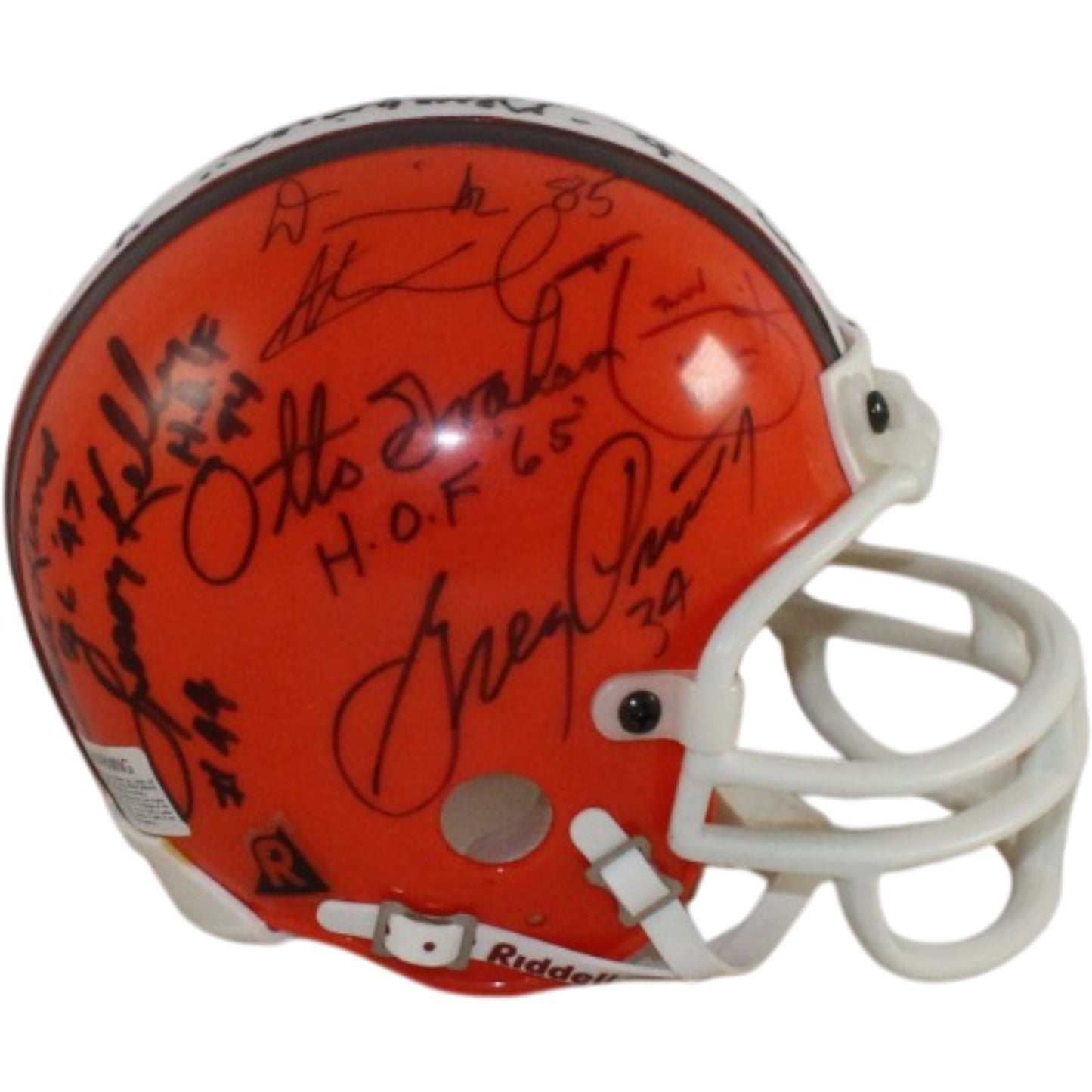 Cleveland Browns Legends Signed Mini Helmet (13 Signatures) BAS