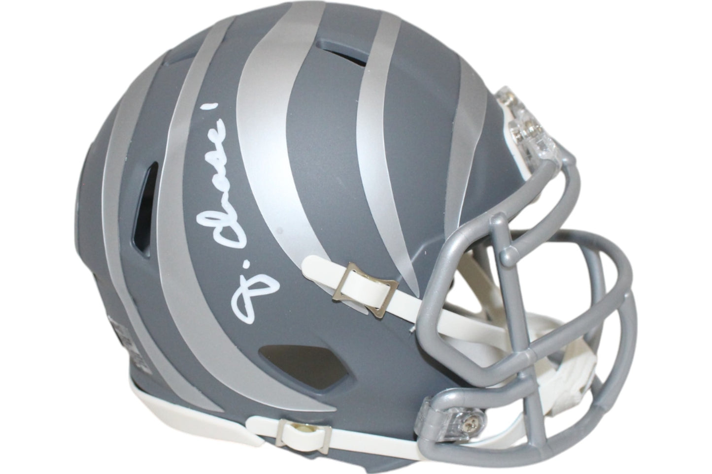Ja'Marr Chase Signed Cincinnati Bengals Slate Speed Mini Helmet Beckett