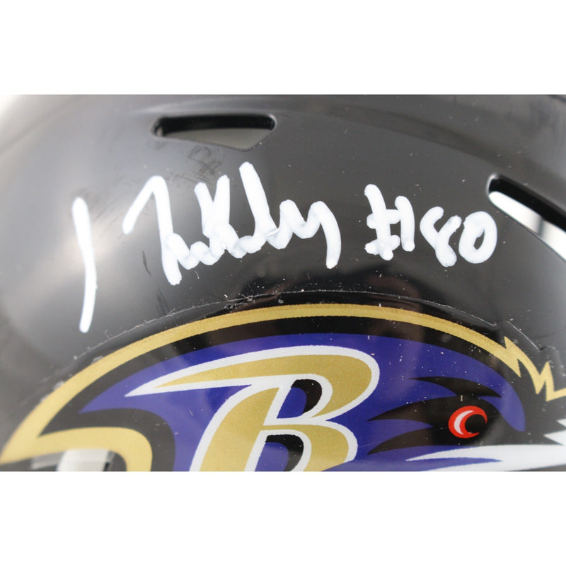 Isiah Likely Baltimore Ravens Autographed Mini Helmet