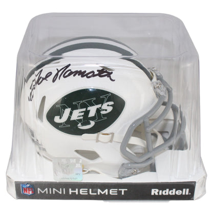 Joe Namath Autographed New York Jets Throwback Mini Helmet (Beckett)
