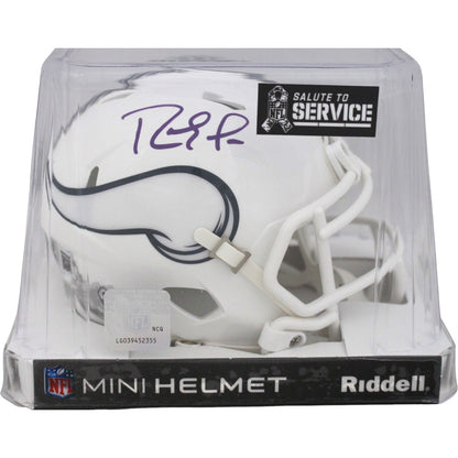 Randy Moss Autographed Minnesota Vikings 2024 Salute to Service Mini Helmet
