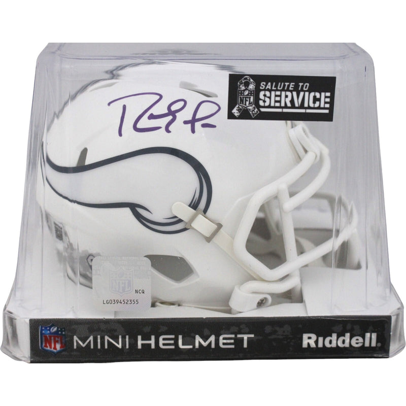 Randy Moss Autographed Minnesota Vikings 2024 Salute to Service Mini Helmet