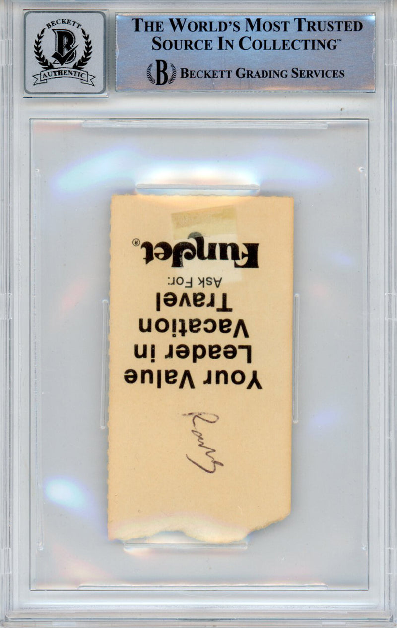 Eric Dickerson Signed Ticket Stub 1983 Rams vs Packers BAS Slabbed