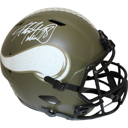 Adrian Peterson Signed Minnesota Vikings 2022 Salute to Service Full Size Helmet