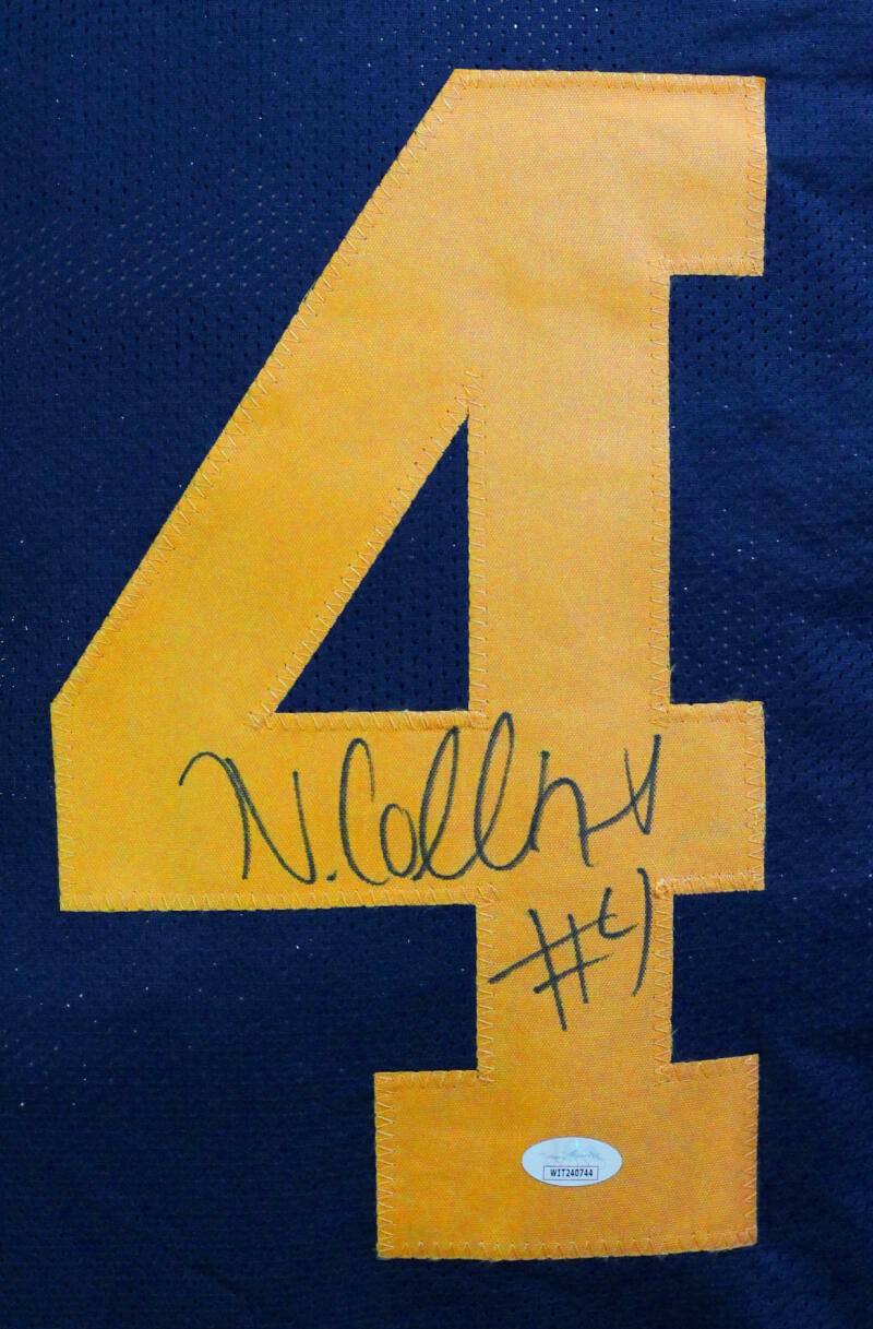 Nico Collins Autographed Blue College Style Custom Jersey