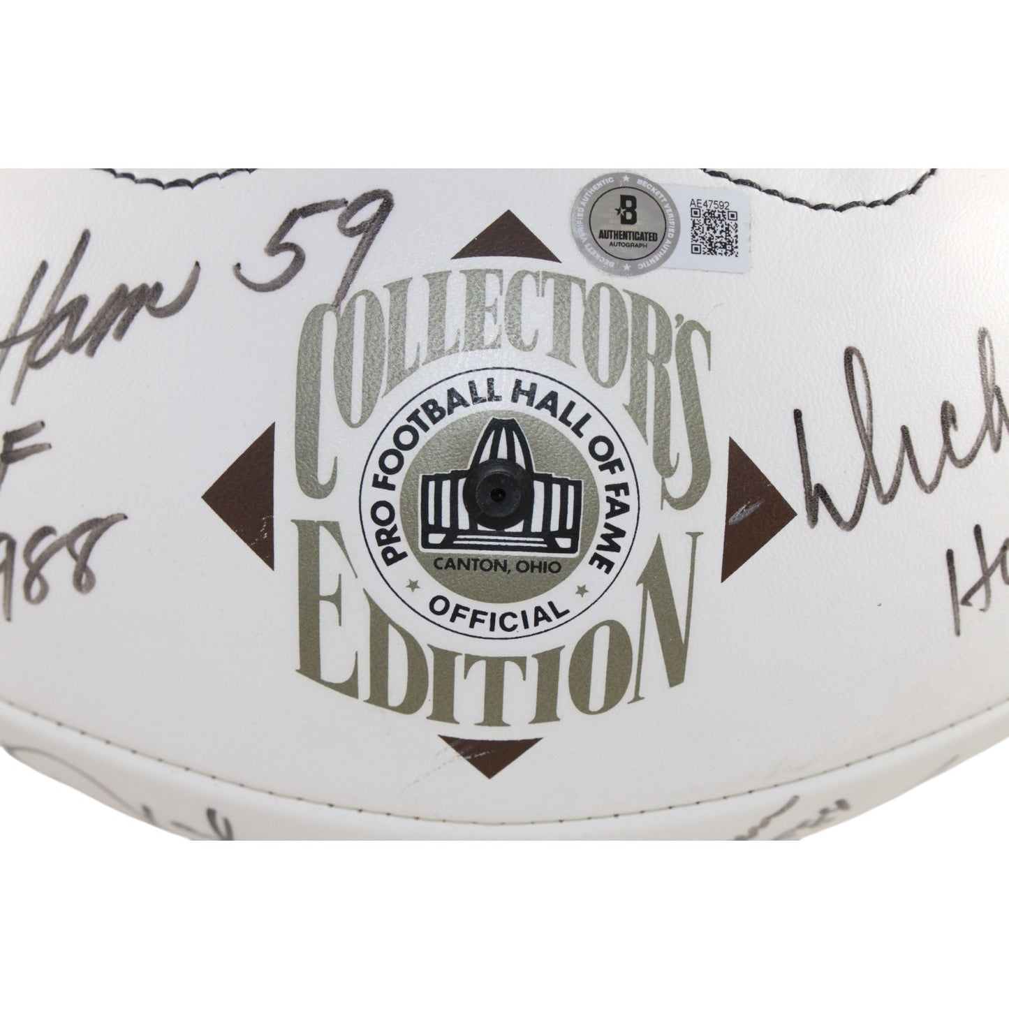 Butkus, Dorsett & More Multi-Signed NFL Hall of Fame Logo Football