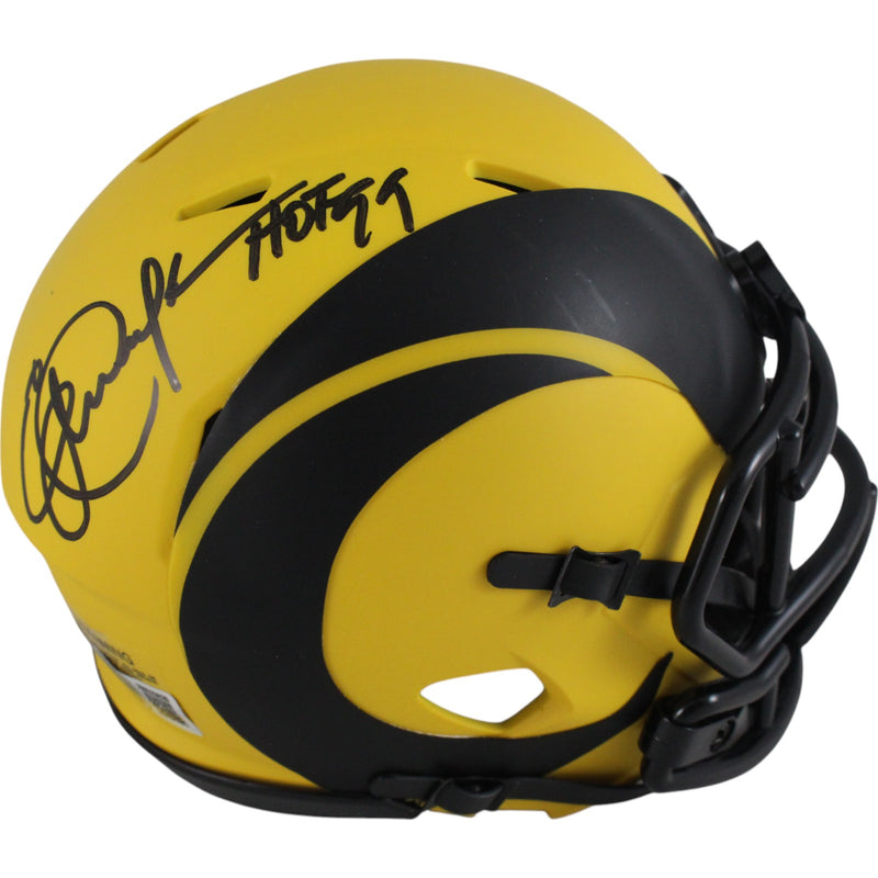 Eric Dickerson Signed Los Angeles Rams Rave Edition Mini Helmet (HOF)