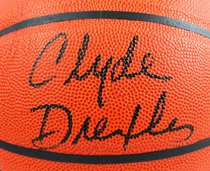 Clyde Drexler Autographed Wilson NBA Black Basketball