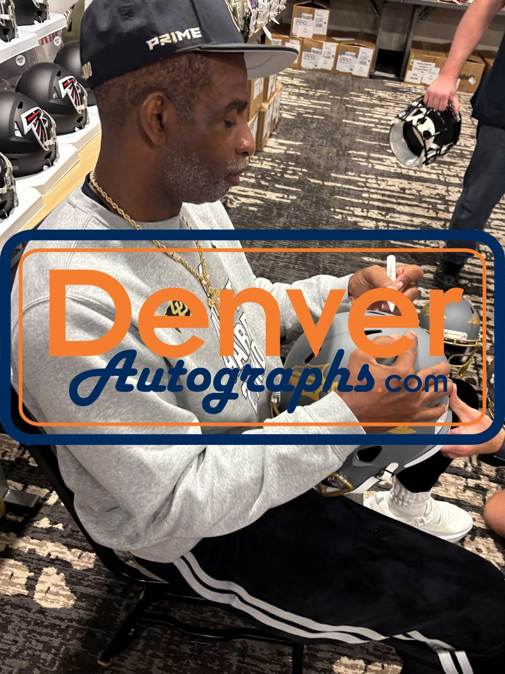 Deion Sanders Florida State Seminoles Signed Full Size Slate Replica Helmet