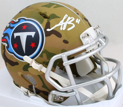 AJ Brown Signed Tennessee Titans Camo Speed Mini Helmet