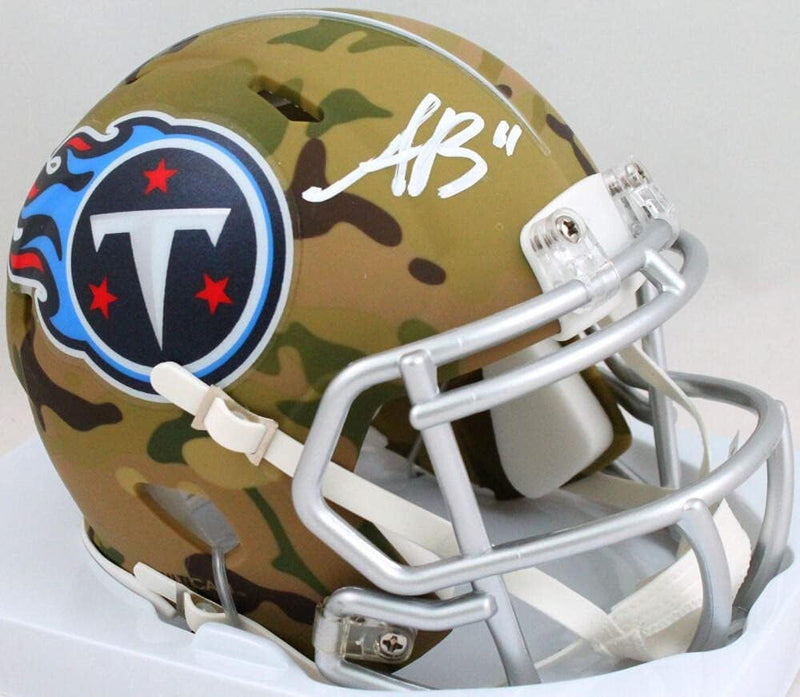 AJ Brown Signed Tennessee Titans Camo Speed Mini Helmet