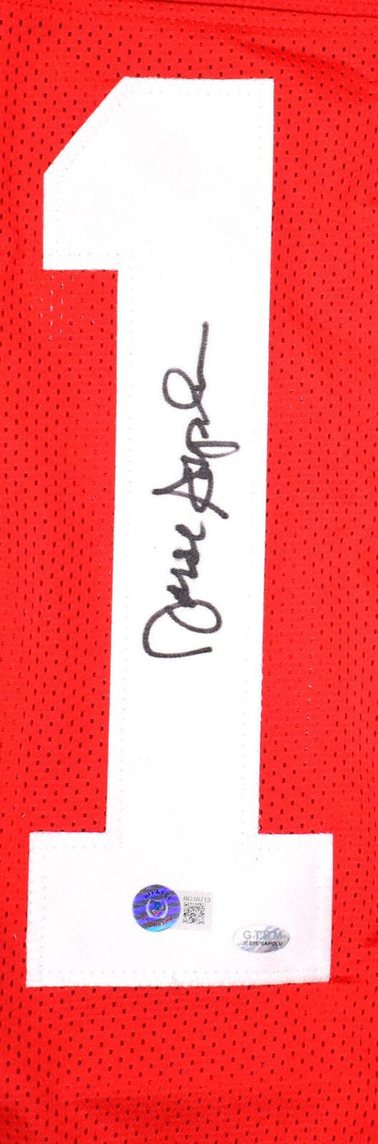 Jesse Sapolu Autographed San Francisco Red Custom Jersey